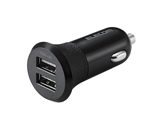 車載充電器（4.8A・2ポート）　ブラック