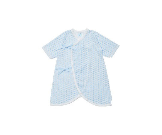 プリントコンビ肌着　麻柄　サックス