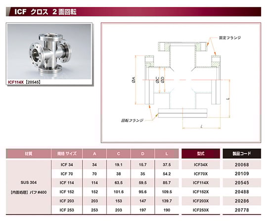 ICF203　クロス　2面回転　ICF203X