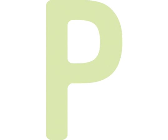非常用標識 中輝度蓄光カッテイング文字 英字 P 粘着シール 50×27mm