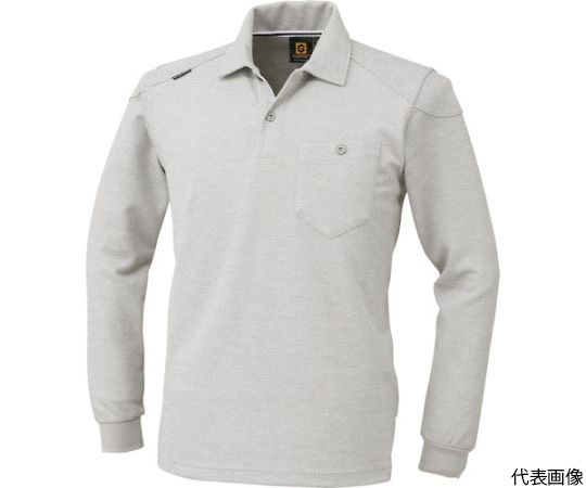 長袖ポロシャツ　G-9118　3モクグレー　3L