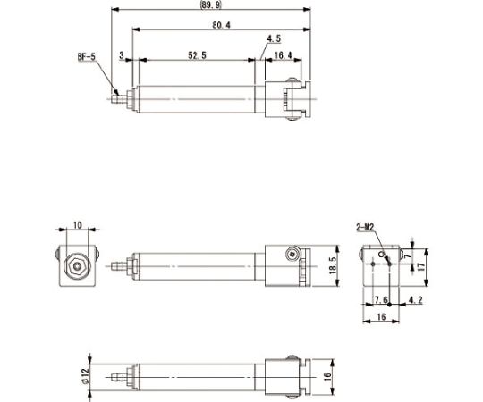 パイプ複合チャックE・φ12・90度　J25410-40A