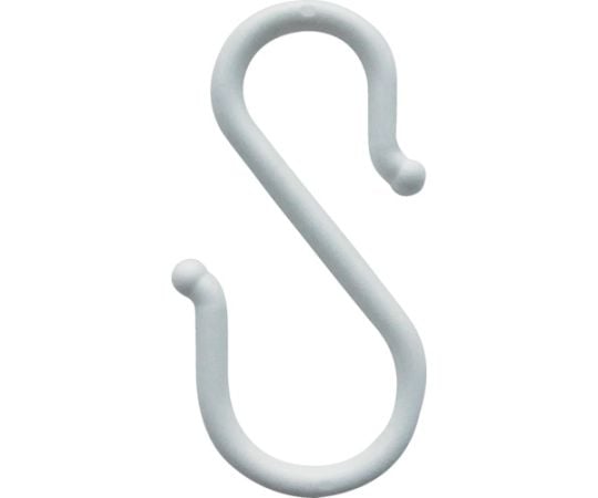 プラスチックSフック8×115mm白色（2個入り）