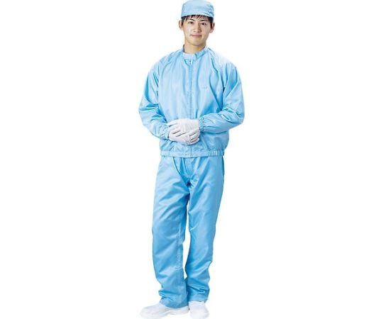 クリーンルーム用ウエア 防塵ジャケット（立衿） 青 Lサイズ