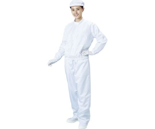 クリーンルーム用ウエア 防塵ジャケット（立衿） 白 Sサイズ