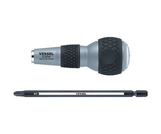 ボールグリップ差替貫通ドライバー No.230W-3（+3）