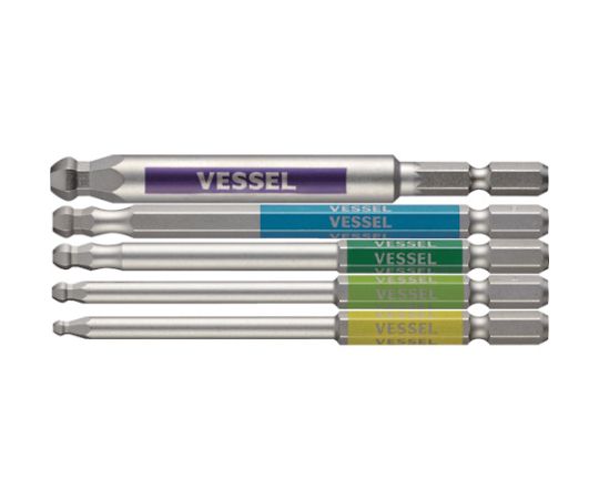 剛彩ビット 5本組 （片頭ボールポイント） アソート150mm