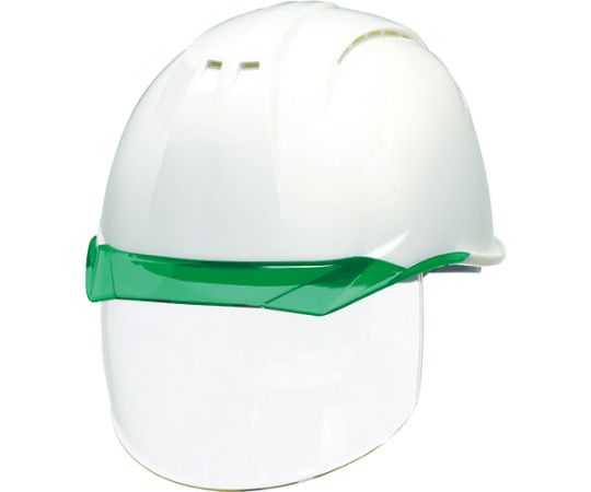 透明バイザーヘルメット（シールド面付）　AP11EVO-CSW　KP　白/グリーン