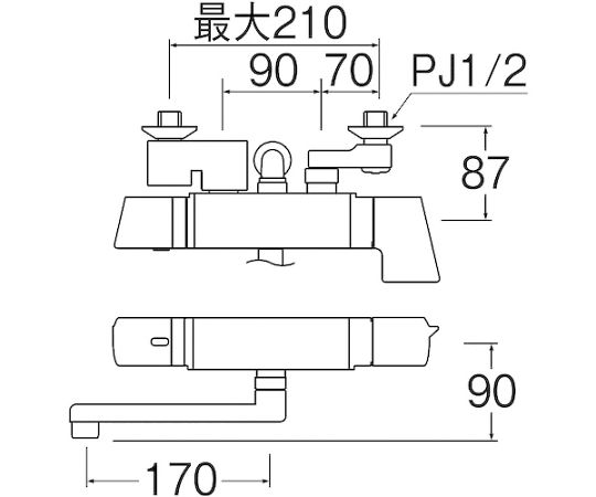 63-2072-68 サーモシャワー混合栓 寒冷地用 SK18121CT2K-13 【AXEL