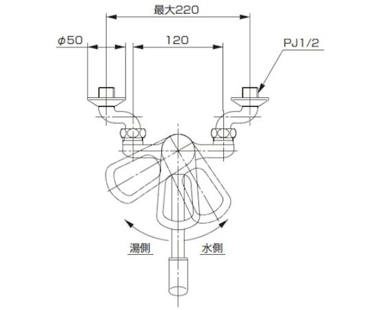 シングル混合栓　K1700ED-4UR-13