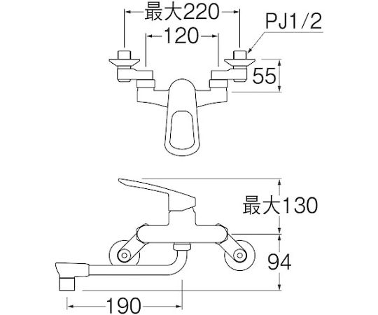 63-2073-12 シングル混合栓 K17110ED-13 【AXEL】 アズワン