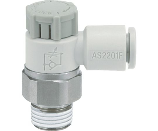 ワンタッチ管継手スピードコントローラ（エルボタイプ・シール剤付）