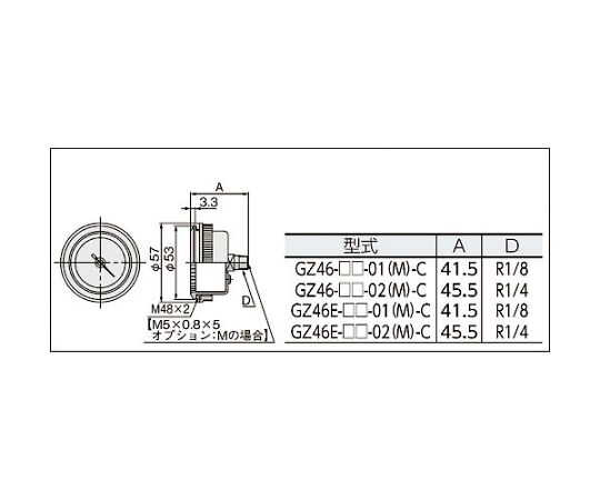 63-2192-06 圧力計 GZ46E-K-02-C
