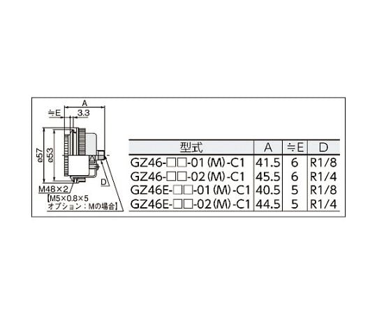 63-2192-19 圧力計 GZ46-K-02M-C2