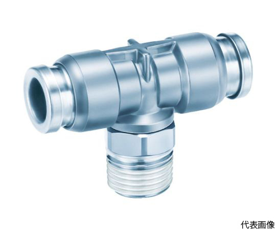 63-2195-84 金属ワンタッチ継手両口チーズユニオン KQB2T07-N01S