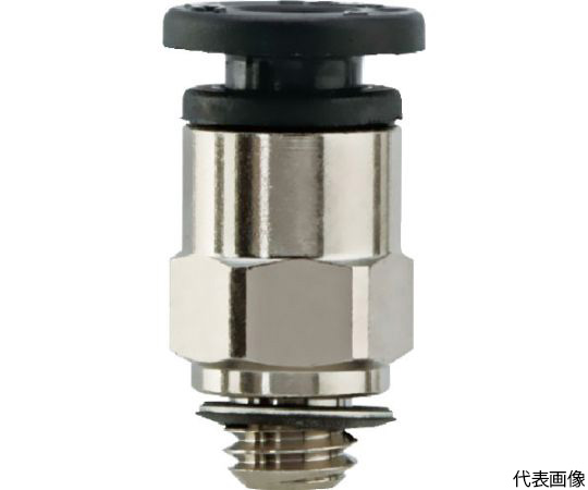 63-2197-82 帯電防止ワンタッチ管継手-ハーフユニオン KAH04-M6