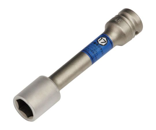 プロテクター付インパクト用薄形ロングホイルナットソケット（自動車整備用） 対辺寸法17mm