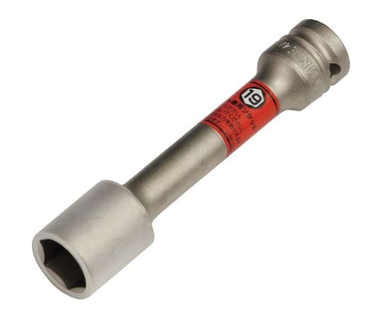プロテクター付インパクト用薄形ロングホイルナットソケット（自動車整備用） 対辺寸法19mm