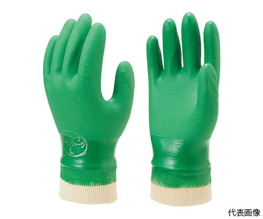 塩化ビニール手袋 まとめ買い 簡易包装グリーンジャージ 10双入 Mサイズ NO600-M10P