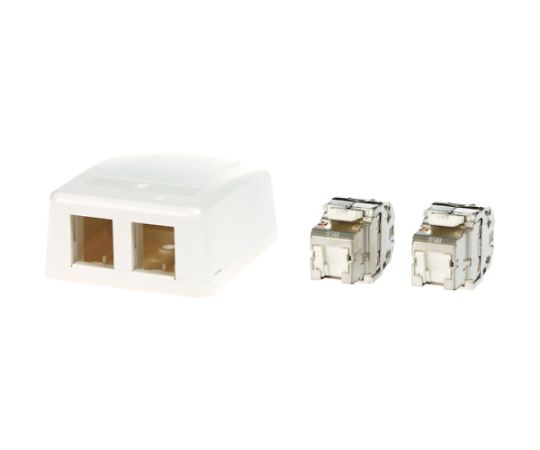 Cat6A　RJ45ジャック+露出型アウトレット（2ポート）