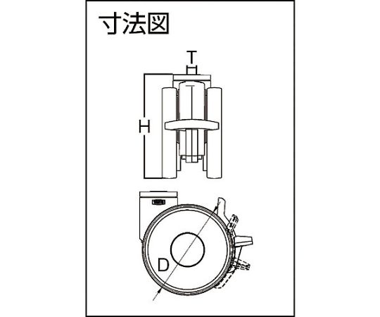 高性能旋回双輪キャスター"LINEA"（ポリウレタン車） φ125 自在式（トータルロック・方向ロック付）