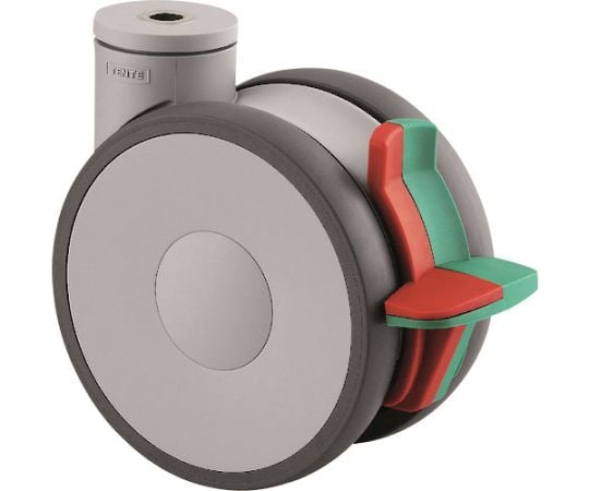 高性能旋回双輪キャスター"LINEA"（ポリウレタン車） φ125 自在式（トータルロック・方向ロック付）