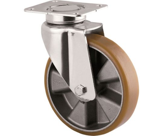 重荷重用高性能旋回キャスター"DELTA"（ウレタン車輪） φ200 自在式