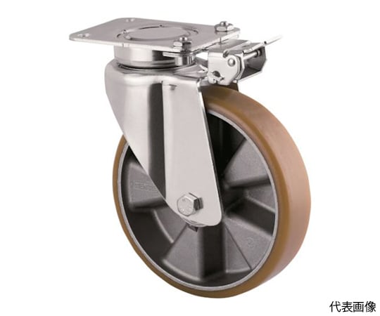 重荷重用高性能旋回キャスター"DELTA"（ウレタン車輪） φ160 自在式（方向ロック付）