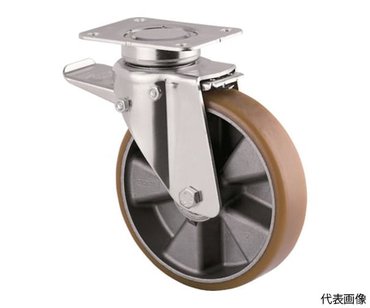 重荷重用高性能旋回キャスター"DELTA"（ウレタン車輪） φ160自在式（トータルロック付）