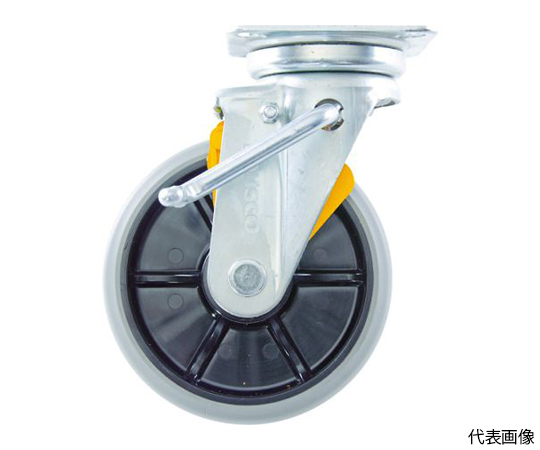 かご車用　右ブレーキサインプレート　ウレタン自在車　150Φ