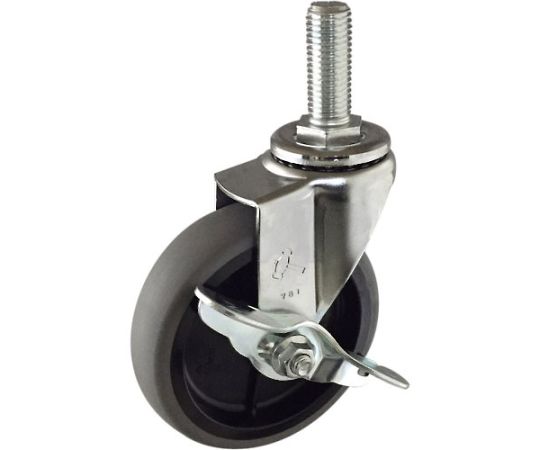 EAシリーズねじ込み　自在SP付　PPホイールエラストマー巻車　100mm