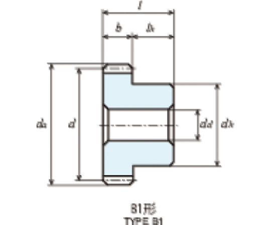 フードコンタクト　青POM　ギヤシリーズ　平歯車　歯数17　形状B1　S1BP17B-1004