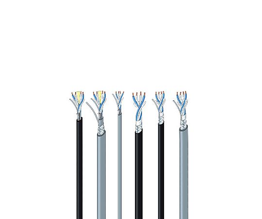 63-2446-48 電磁シールドマイクケーブル（AV用ケーブル） 灰 L-4E6