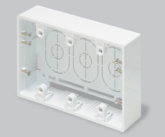 ニュー・エフモール付属品　露出ボックス　3個用　深型　ホワイト