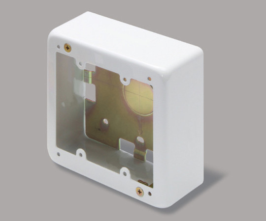 メタルモール付属品　2個用スイッチボックス　深型　ノックなし　ホワイト