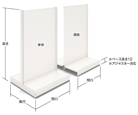 63-2850-09 UL両面バックボード 間口120cm 単体 341-49-25 【AXEL