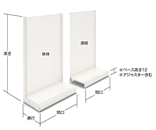 63-2854-47 UL片面バックボード 間口120cm 単体 348-87-25 【AXEL