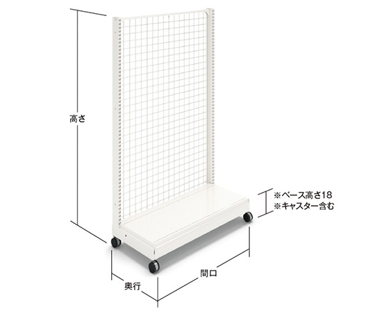 ULキャスター付片面バックネットK　間口120cm　単体