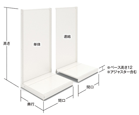 UF片面バックボード　間口90cm　連結