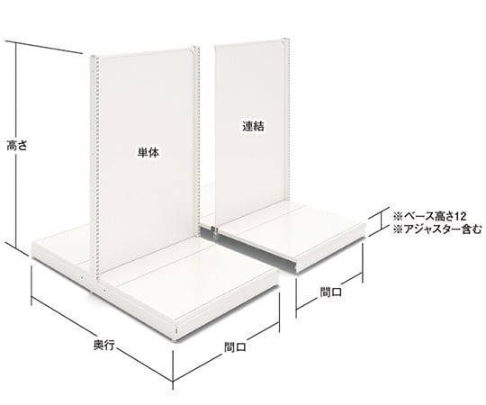 63-2863-07 UL特価台両面バックボード 間口120cm 連結 2426-25 【AXEL