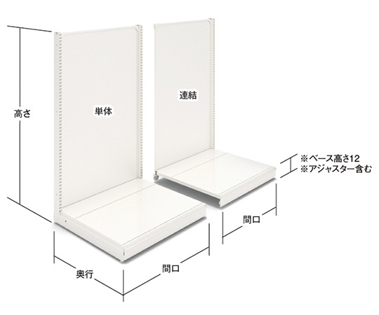 UL特価台片面バックボード　間口75cm　単体