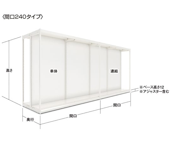 UZ両面バックボード　間口240cm（間口120×2cm）　単体