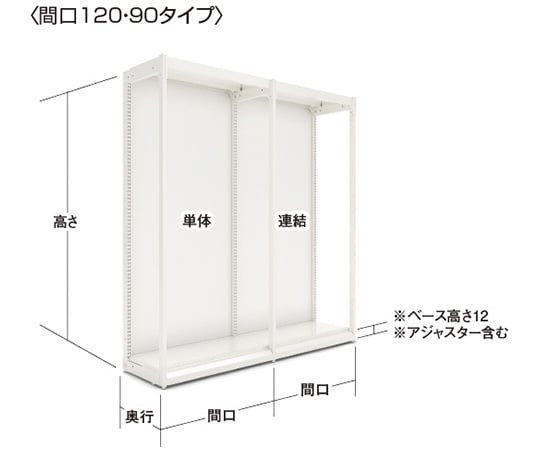 UZ片面バックボード　間口120cm　連結