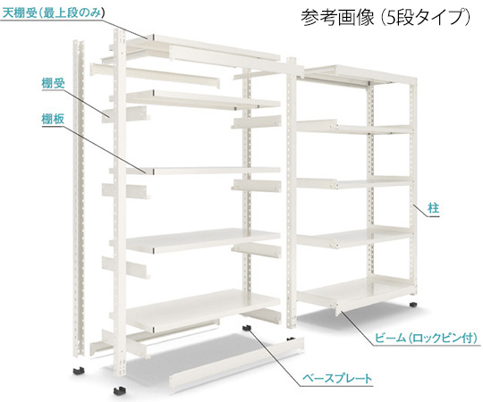 中量Tラック　間口120cm　棚4段付　単体　763-90-25