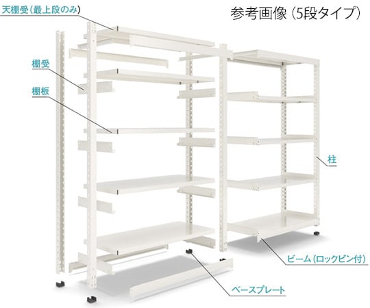 中量Tラック 間口150cm 棚6段付 連結 761シリーズ 中日販売 【AXEL