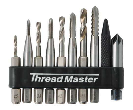 ThreadMaster　六角軸ポイントタップと下穴ドリル10本組