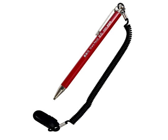 建築用シャープペンシル　2.0mm　落下防止コイル付　赤