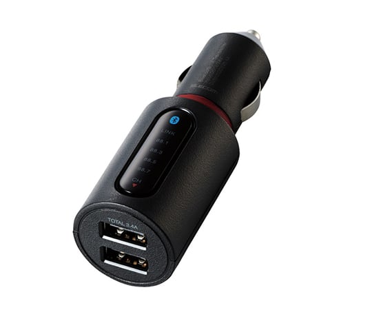 Bluetooth（R）FMトランスミッター（3.4A/2ポート）　ブラック
