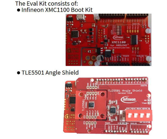 TLE5501を用いた角度センサボードキット TLE5501-EVALKIT