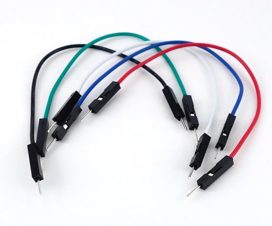 ブレッドボード・ジャンパーコード（オス-オス）　10cm　5色　20本入り